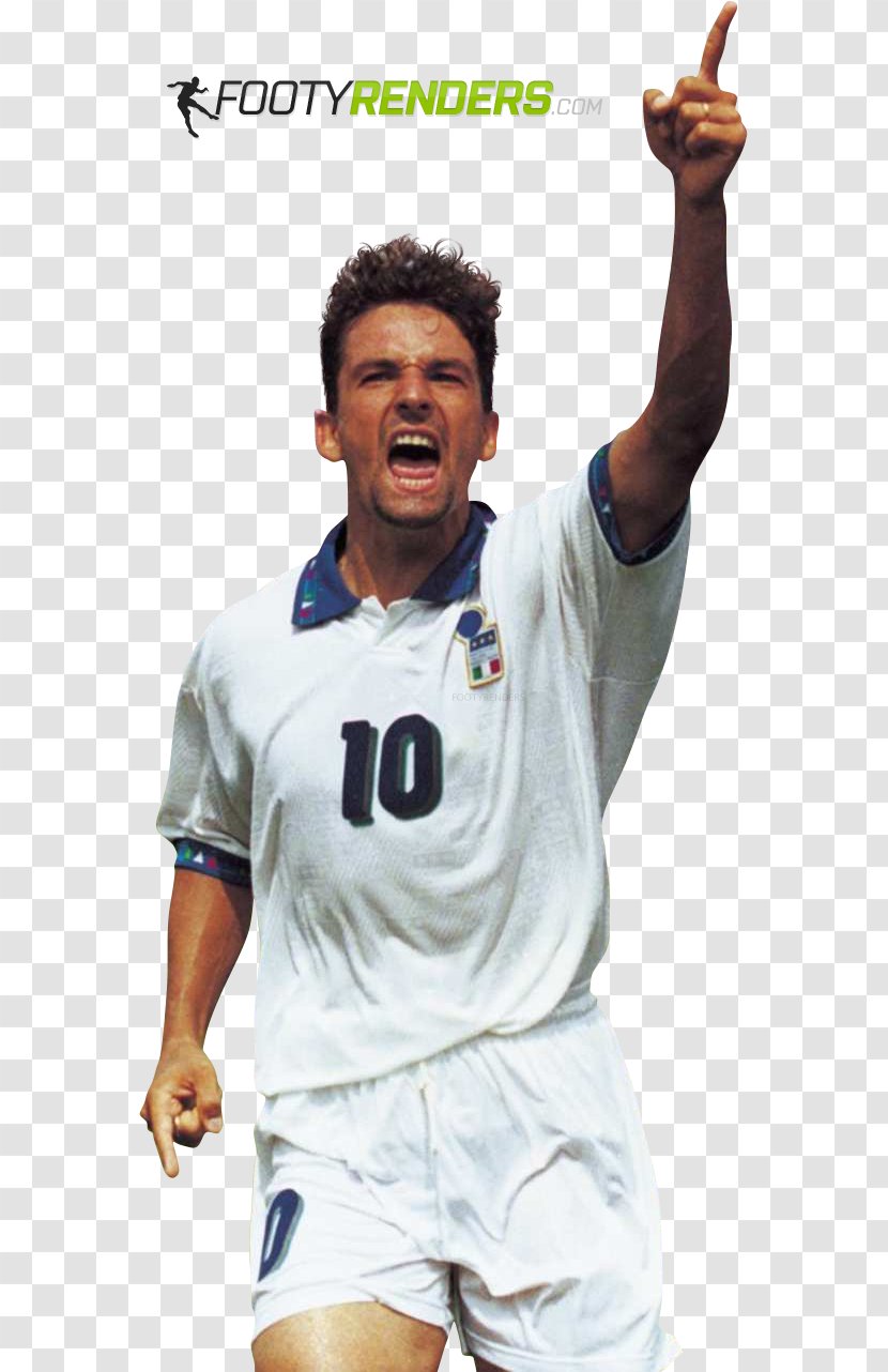 Roberto Baggio Italy National Football Team Player Rendering - Soccer Transparent PNG