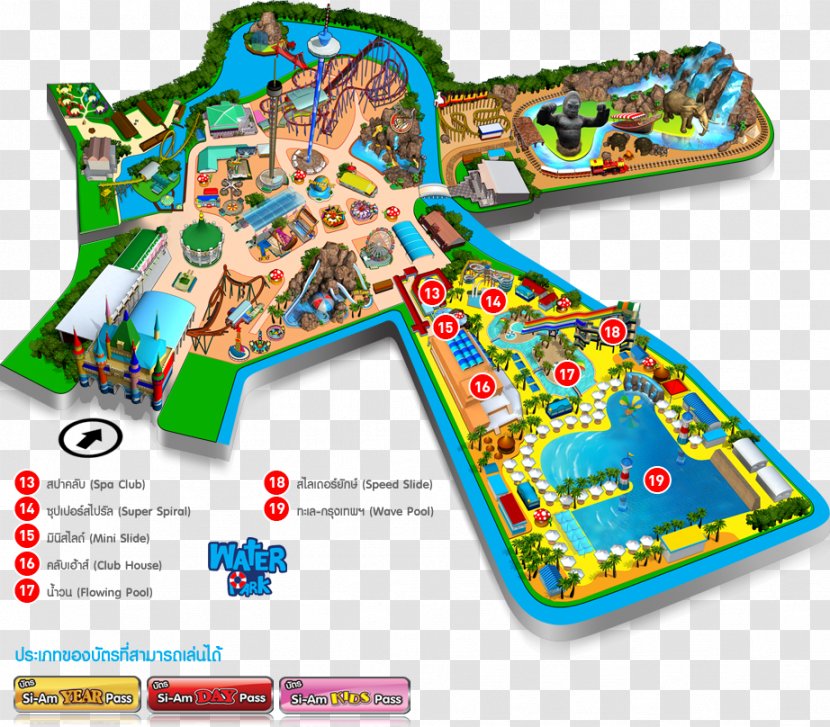 Siam Park City Los Cristianos Water - Map Transparent PNG