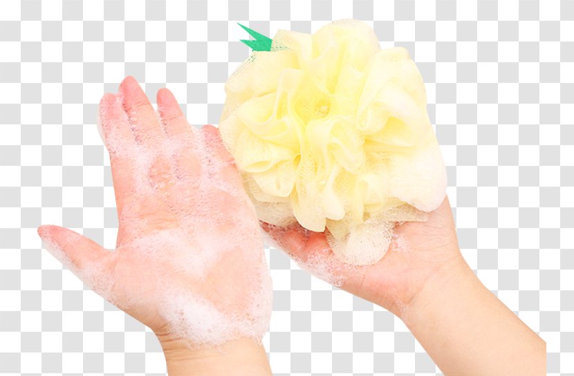 Thumb Yellow - Hand Rubbing Bath Ball Material Transparent PNG