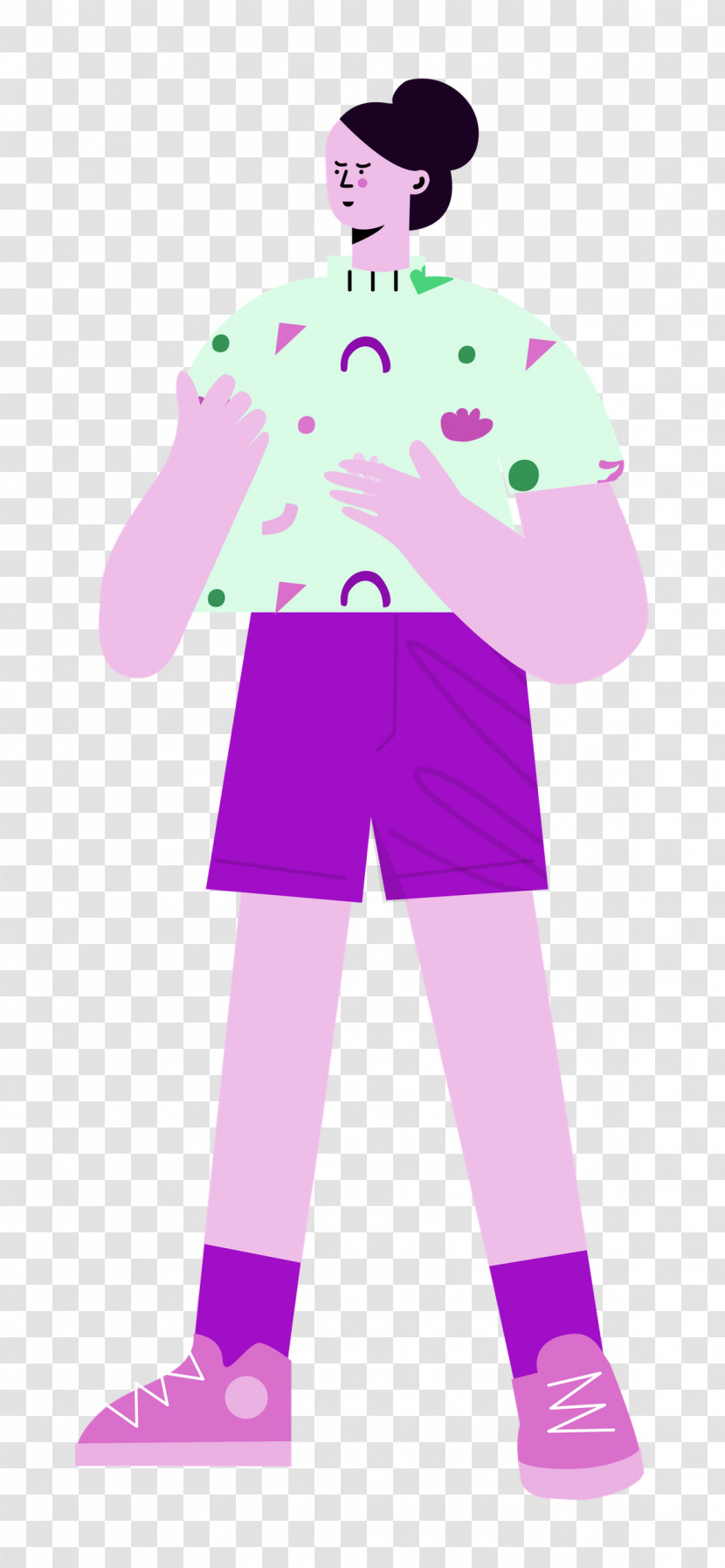 Standing Shorts Woman Transparent PNG