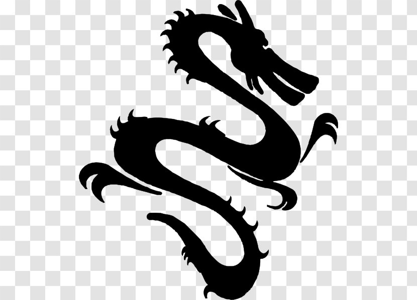 Chinese Dragon Clip Art - Black And White - Border Cliparts Transparent PNG