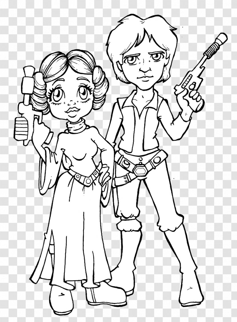 Han Solo Leia Organa Chewbacca Angry Birds Star Wars Drawing - Cartoon Transparent PNG