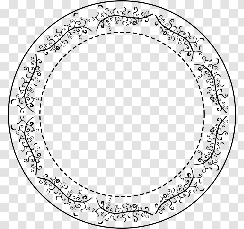 Black And White Grayscale Clip Art - Oval - Round Border Transparent PNG