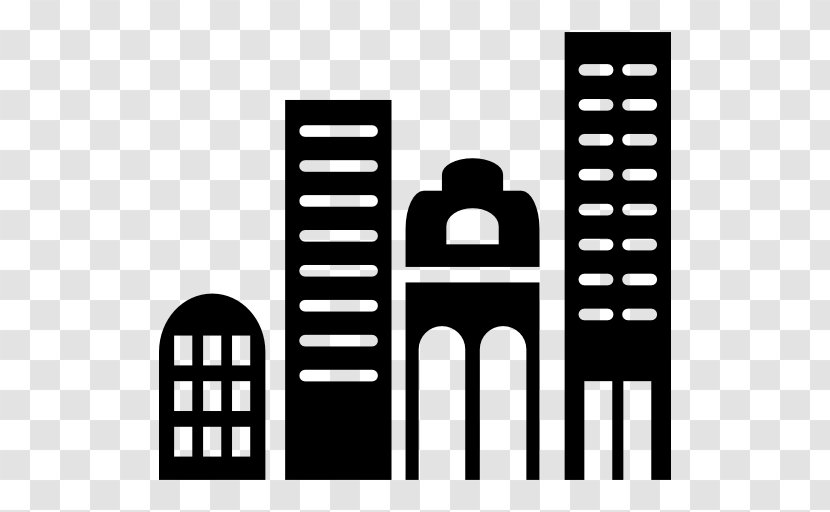 Skyscraper High-rise Building Icon Design - Black And White Transparent PNG