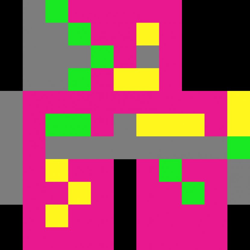 Green Rectangle Yellow Pattern - Magenta - Space Invaders Transparent PNG