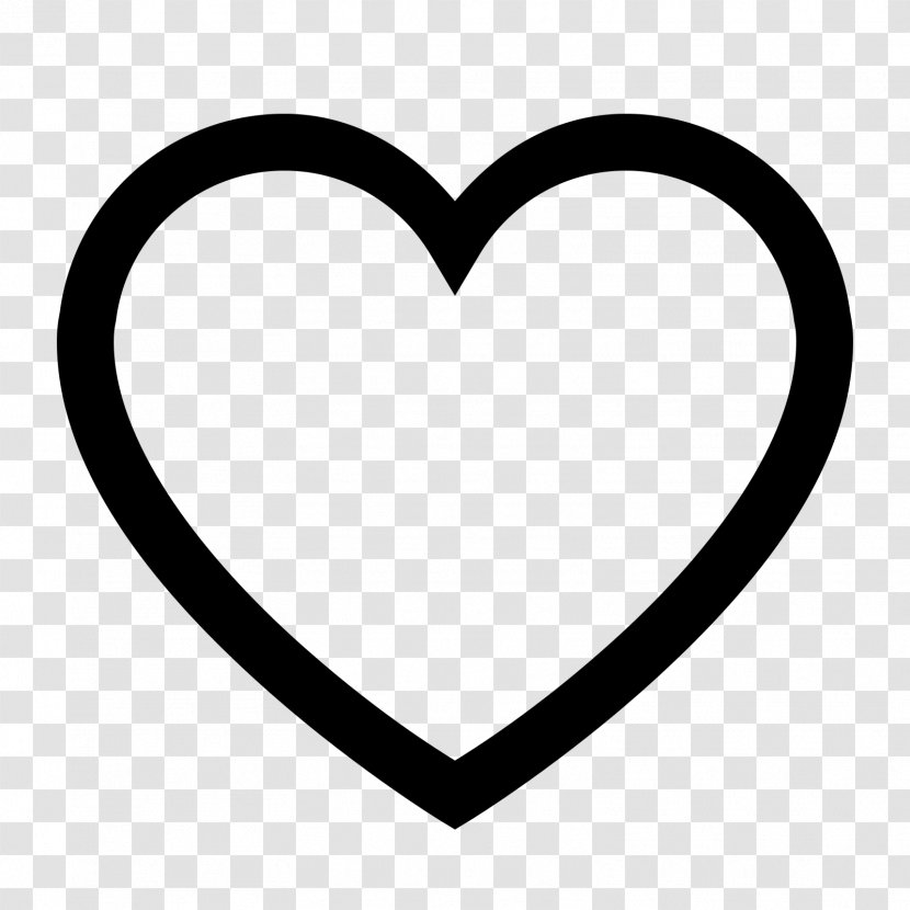 Heart - Symbol - Black And White Transparent PNG