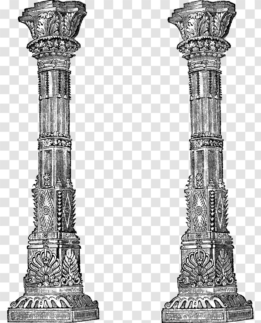 Temple Column Ionic Order Classical - Architecture - Vector Transparent PNG