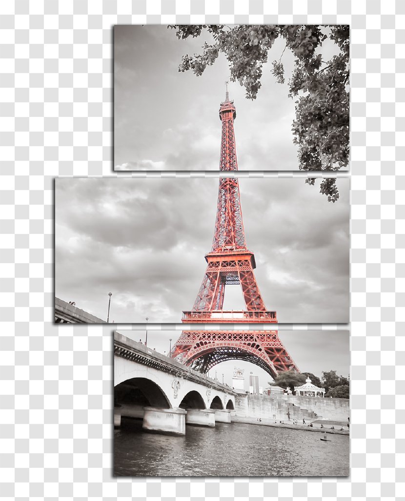 Eiffel Tower Canvas Print Printing Photography - Black And White Transparent PNG