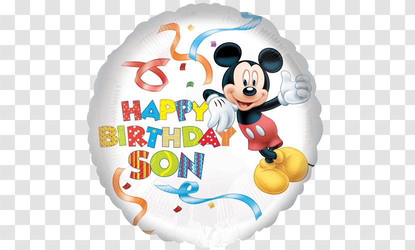 Mickey Mouse Balloon Happy Birthday Wish Transparent PNG