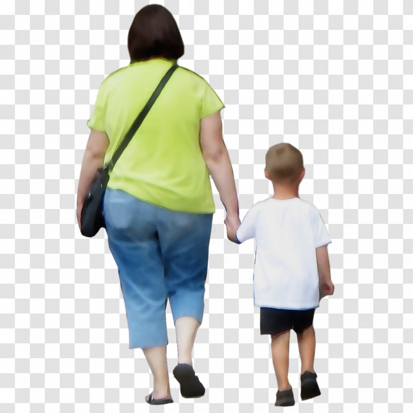 Watercolor Cartoon - Father - Holding Hands Transparent PNG
