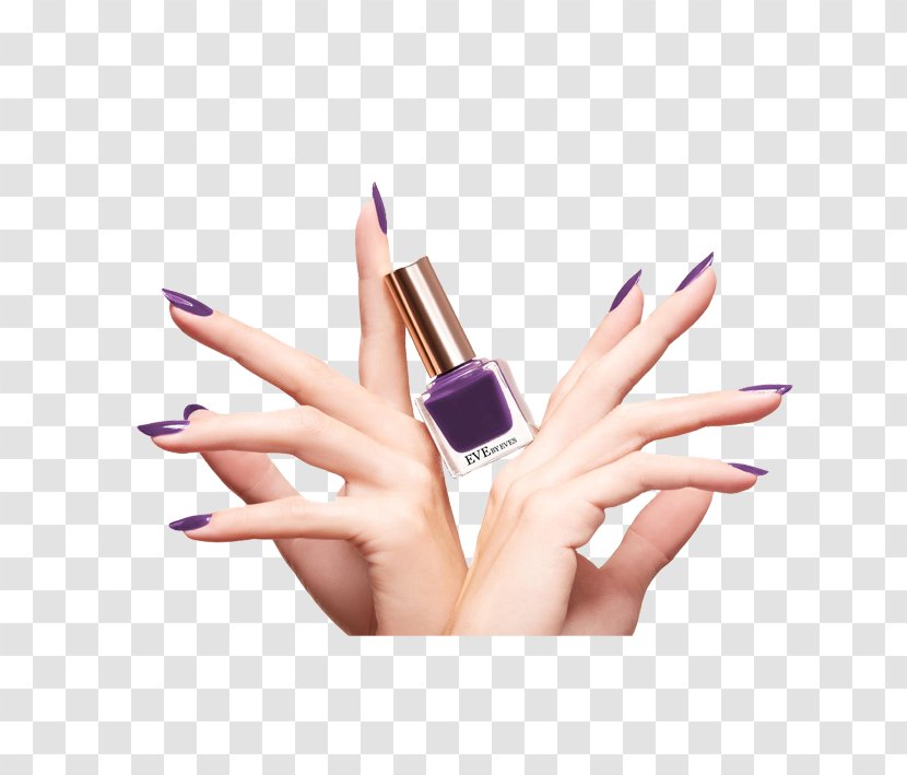 Manicure Nail Polish Purple New York City - Hand Model - Twilight Transparent PNG