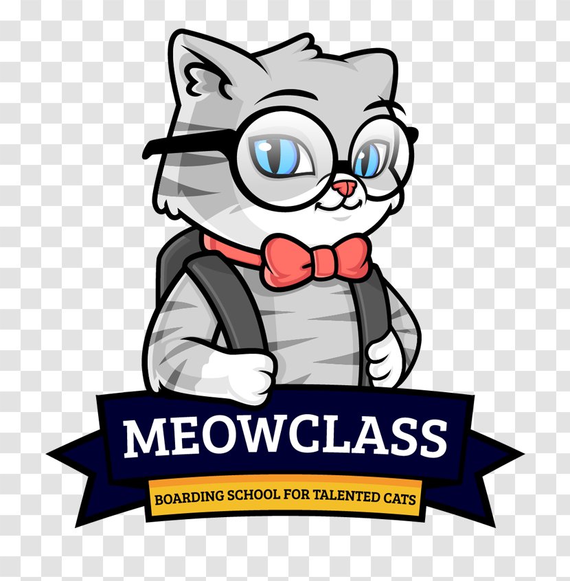 Cat MEOWCLASS Boarding School Mascot Clip Art - Frame Transparent PNG