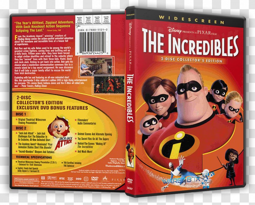 Blu-ray Disc DVD Pixar The Incredibles Film - Animation Transparent PNG