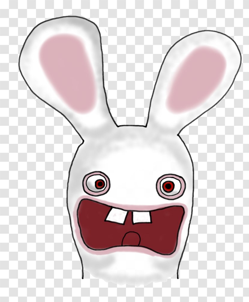 Easter Bunny Whiskers Snout Pink M - Raving Rabbids Transparent PNG