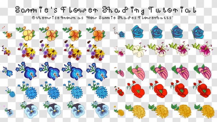 Shading DeviantArt Flower Pixel Art - Text - Flowers Transparent PNG