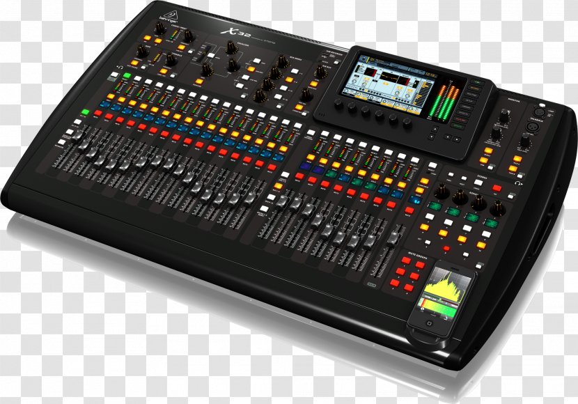 Microphone X32 Digital Mixing Console Audio Mixers Behringer - Sound Recording And Reproduction - Mixer Transparent PNG