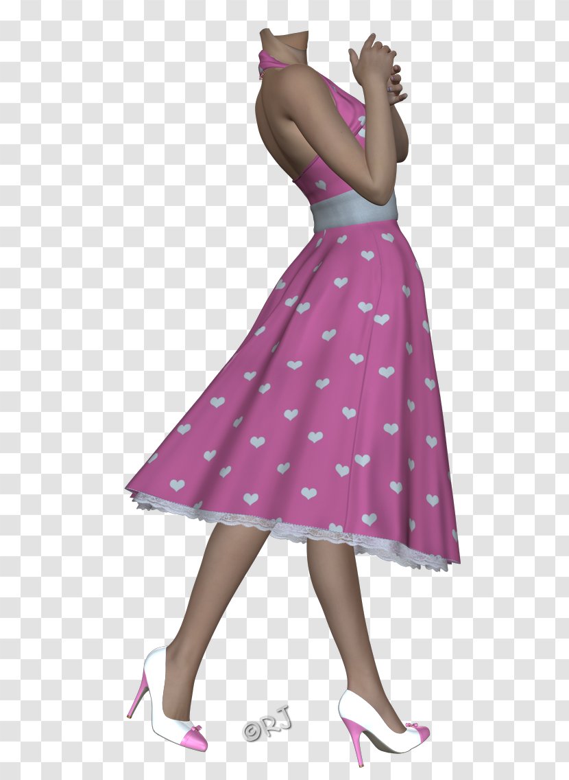 Polka Dot Cocktail Dress Shoulder - Flower Transparent PNG