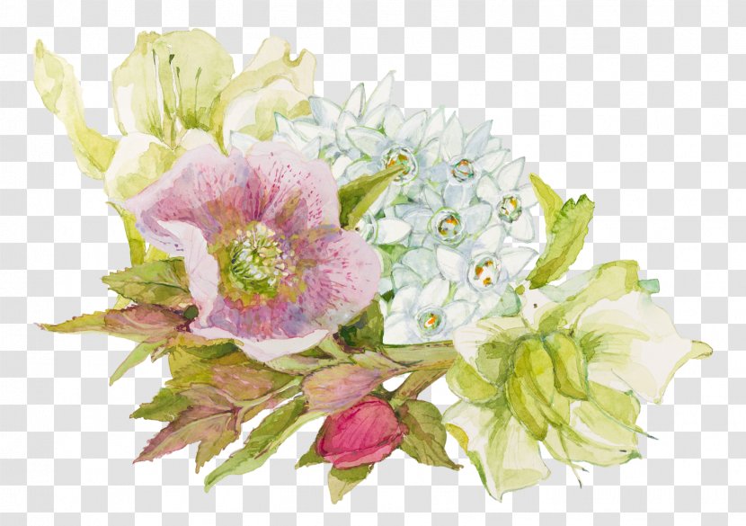 Sweet Pea Flower - Arranging - Watercolor Paint Hydrangea Transparent PNG