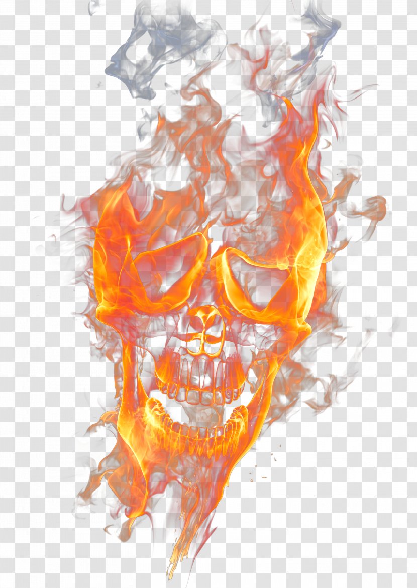 Skull Fire Flame Wallpaper - Silhouette Transparent PNG