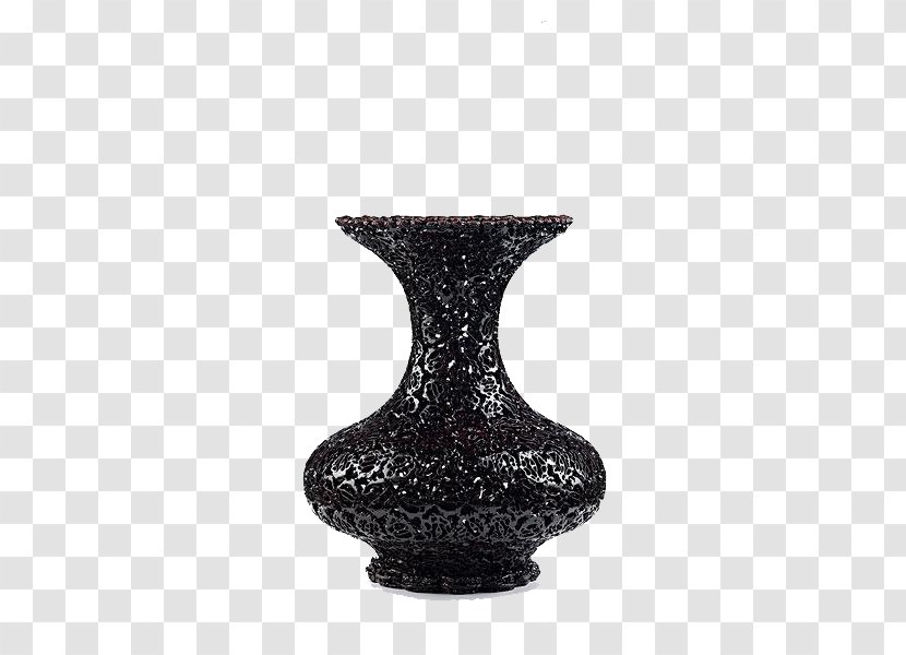 Vase Icon - Chinoiserie - Pure Black Transparent PNG