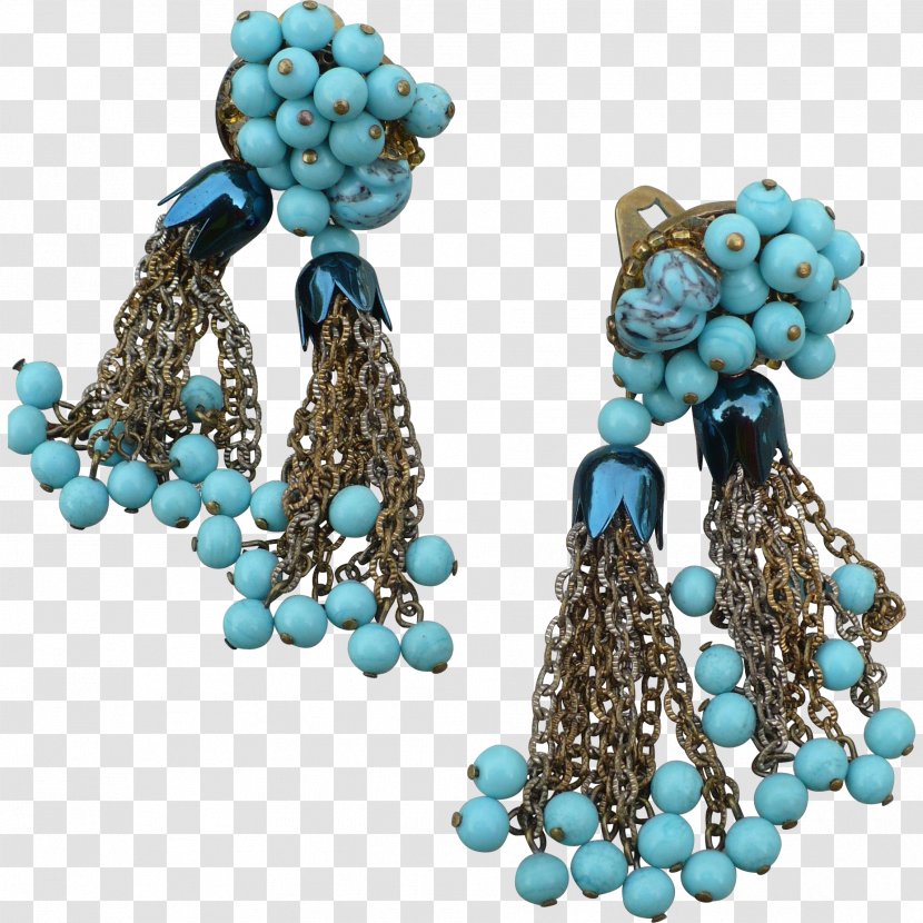 Turquoise Tassel Earrings Bead - Fashion Accessory - Silver Transparent PNG