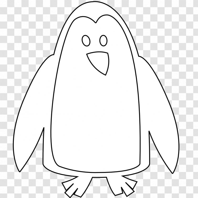 Penguin Drawing Black And White Clip Art - Flower - Line Animals Transparent PNG