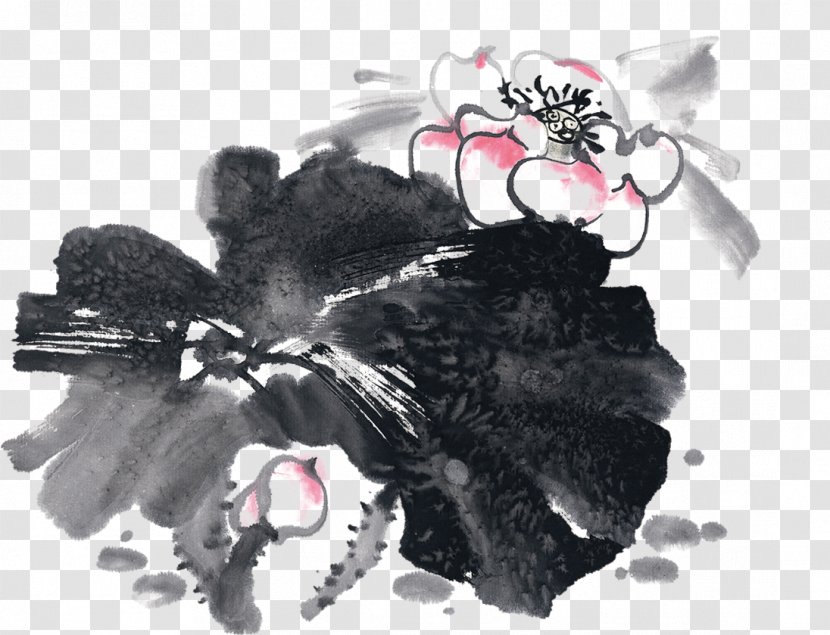 Ink Wash Painting Chinese Summer - Fur - Style Lotus Transparent PNG