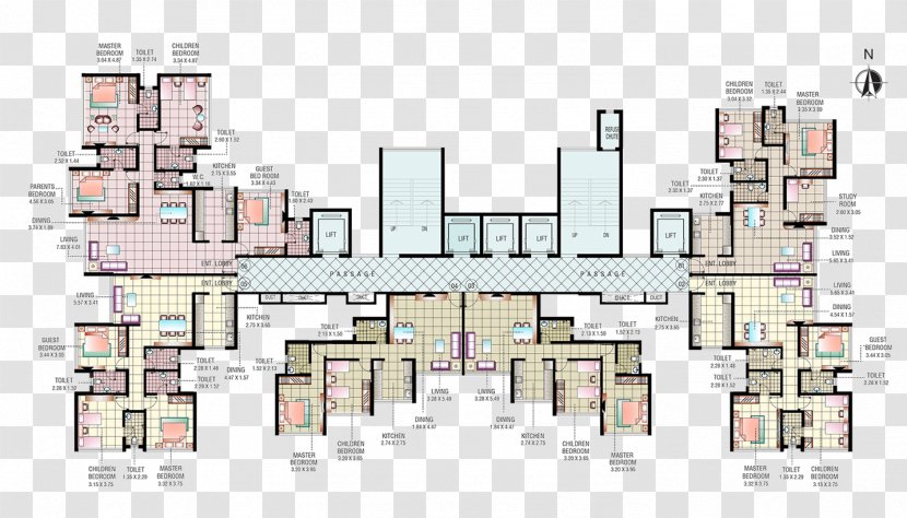 Mahavir Universe Bhandup Floor Plan House Apartment - Building Transparent PNG