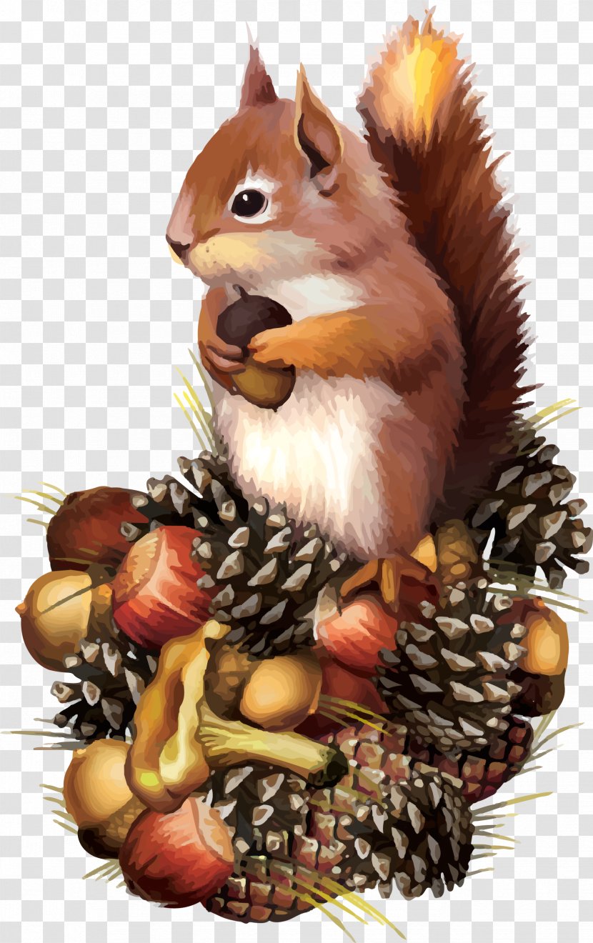 Red Squirrel Chipmunk Clip Art - Watercolor Painting Transparent PNG