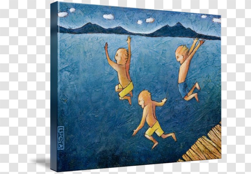 Painting Gallery Wrap Picture Frames Canvas Art - Animal - Children Diving Transparent PNG