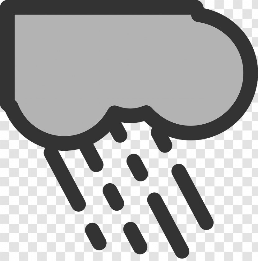 Windows Metafile Clip Art - Black - Cloud With Rain Transparent PNG