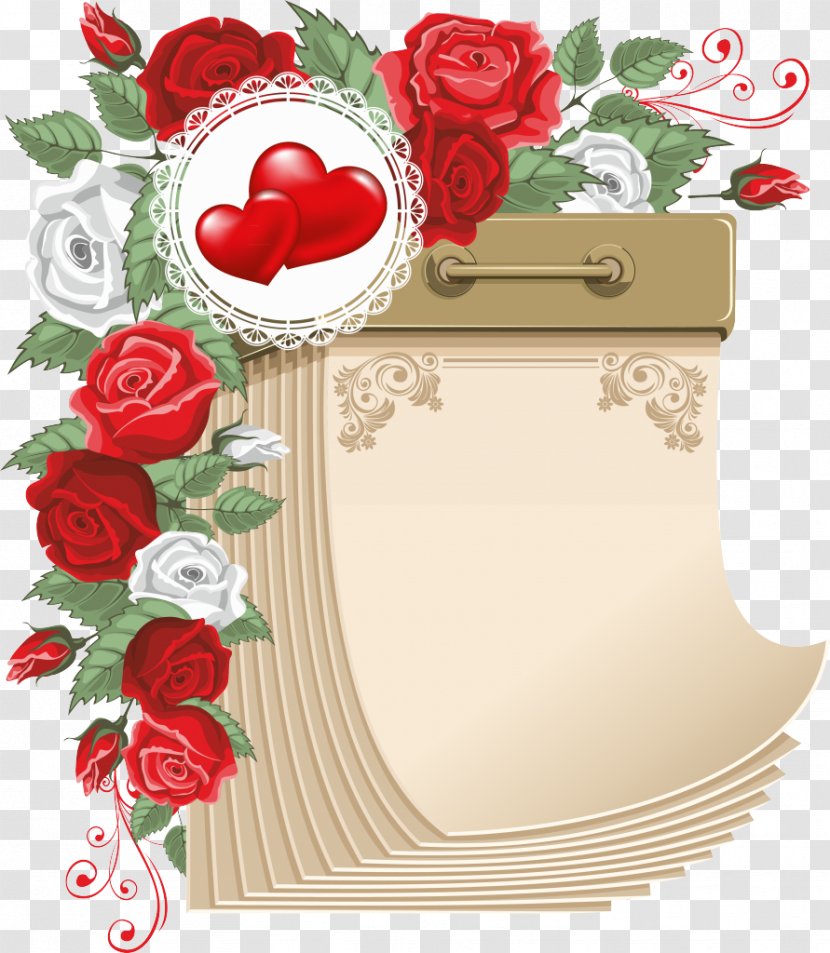 Hearts And Flowers Border Photography - Flower Arranging - Tear Transparent PNG
