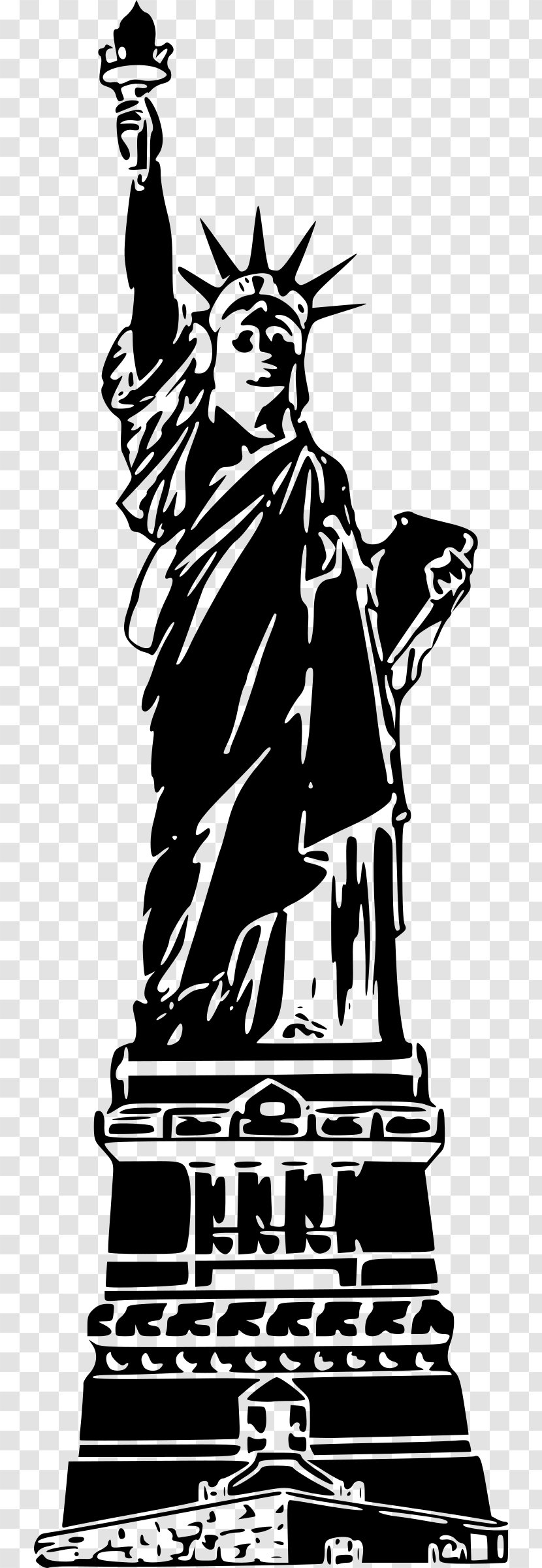 Statue Of Liberty Clip Art - Black Transparent PNG