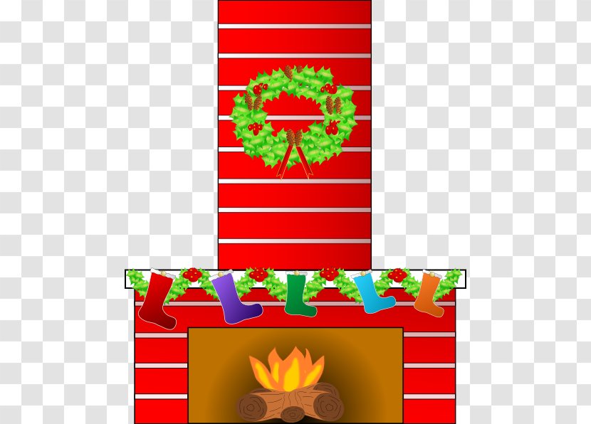 Santa Claus Christmas Fireplace Clip Art - Red - Holiday Cliparts Transparent PNG