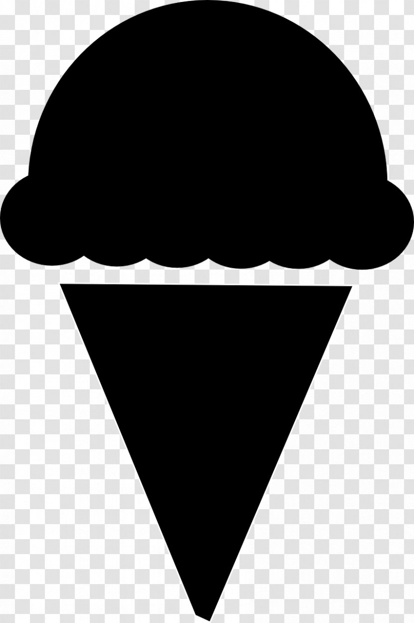 Ice Cream Cones Cupcake - Black And White Transparent PNG