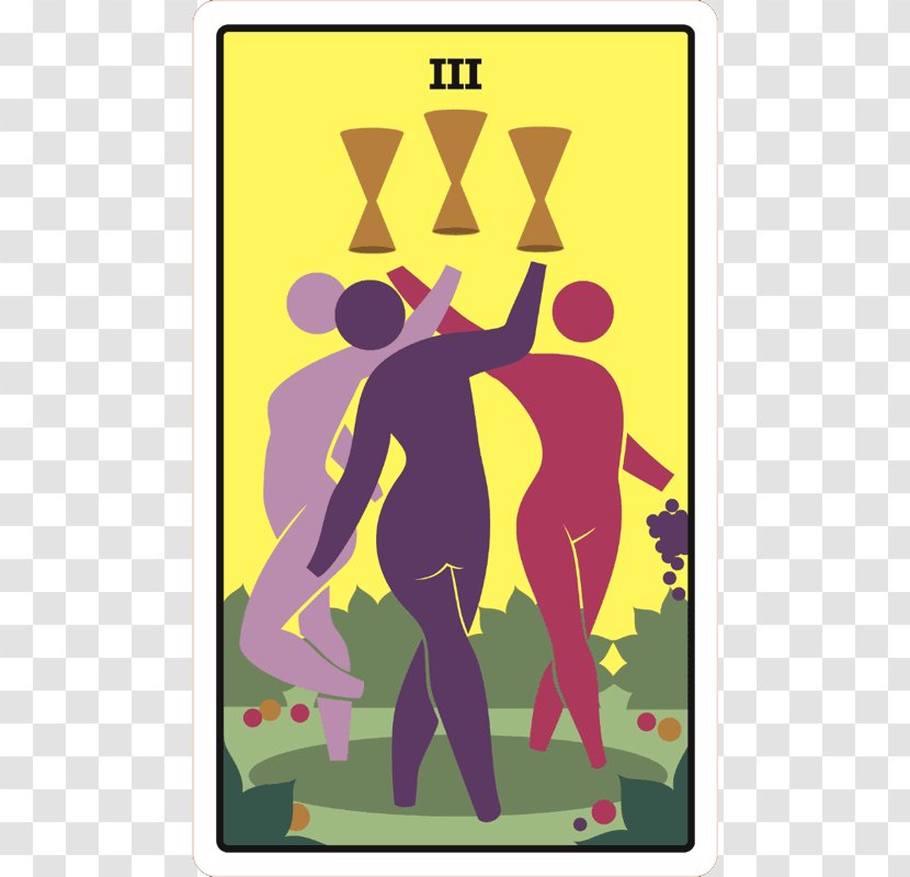 Tarot Suit Of Cups Three Playing Card - Fictional Character Transparent PNG