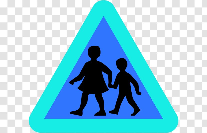 Traffic Sign Child Pedestrian Crossing Clip Art - Silhouette Transparent PNG