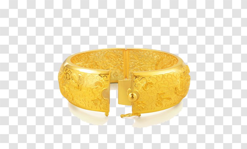Gold Marriage Bracelet - Designer - Chow Sang Jewelry Dragon Dowry Essential 49361K Four Transparent PNG