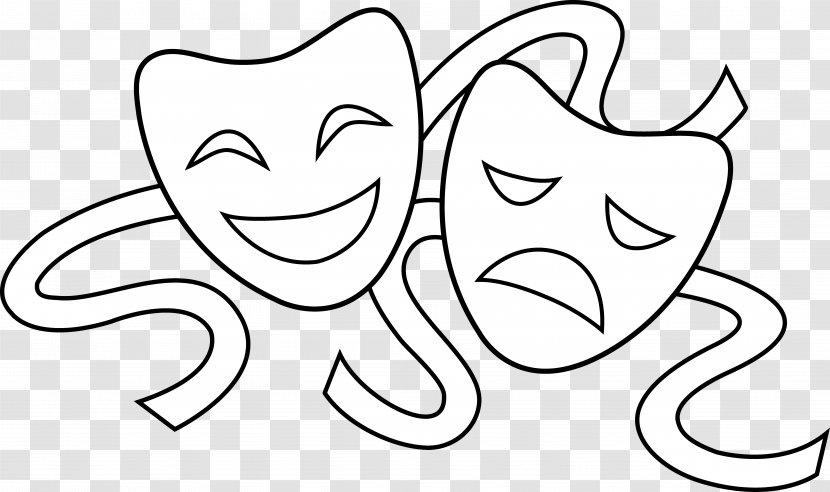 Mask Theatre Drawing Drama Clip Art - Flower - Acting Sign Cliparts Transparent PNG
