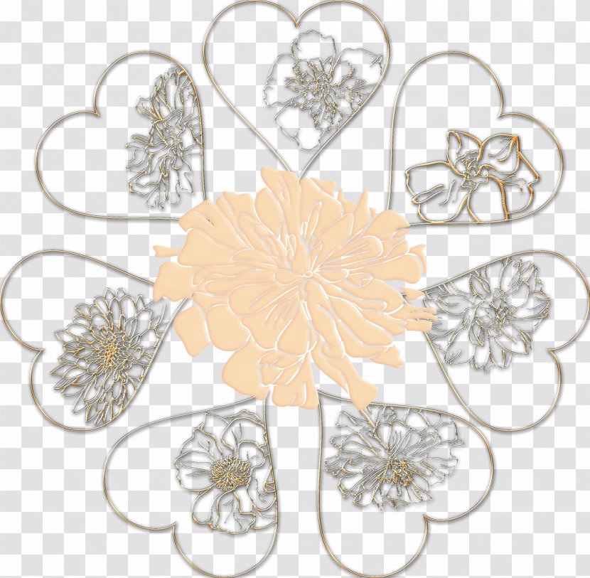 Cut Flowers Pollinator Leaf Material - Body Jewellery - GOLDEN HEART Transparent PNG