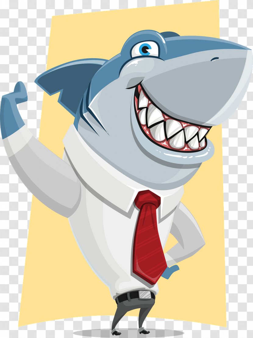 Business Shark Cartoon Clip Art Transparent PNG