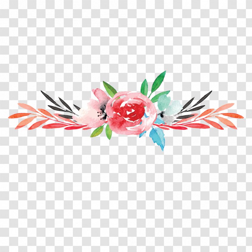 Paper Taobao Tmall Sticker Color Printing - Flora - Watercolor Flowers Transparent PNG