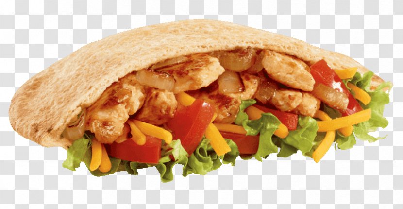 Fajita Fast Food Chicken Sandwich Pita Hamburger - Baked Goods Transparent PNG