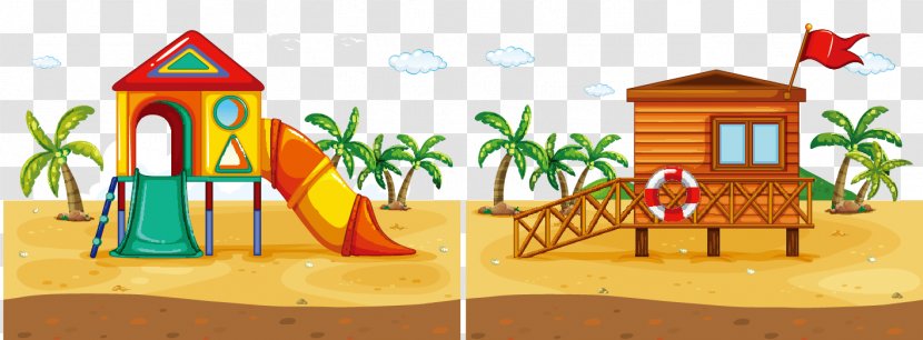 Cartoon Drawing Beach Illustration - Play - Slides Transparent PNG