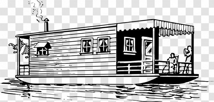 Houseboat Clip Art - Fishing Vessel - Boat Fish Transparent PNG