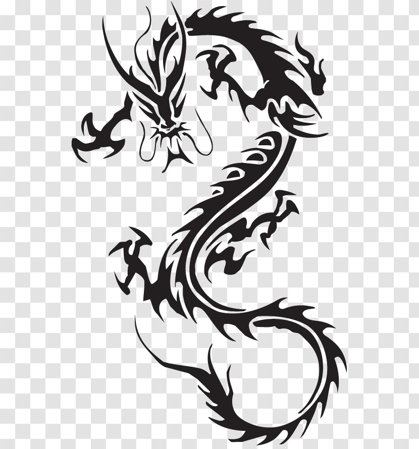 Chinese Dragon China Tattoo Drawing - Lucky Symbols Transparent PNG