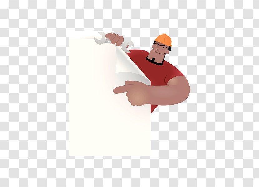 Paper Cartoon Civil Engineering Drawing Illustration - Red Transparent PNG