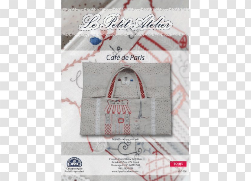 Coffee Le Petit Atelier Eiffel Tower Textile Embroidery - Beige Transparent PNG