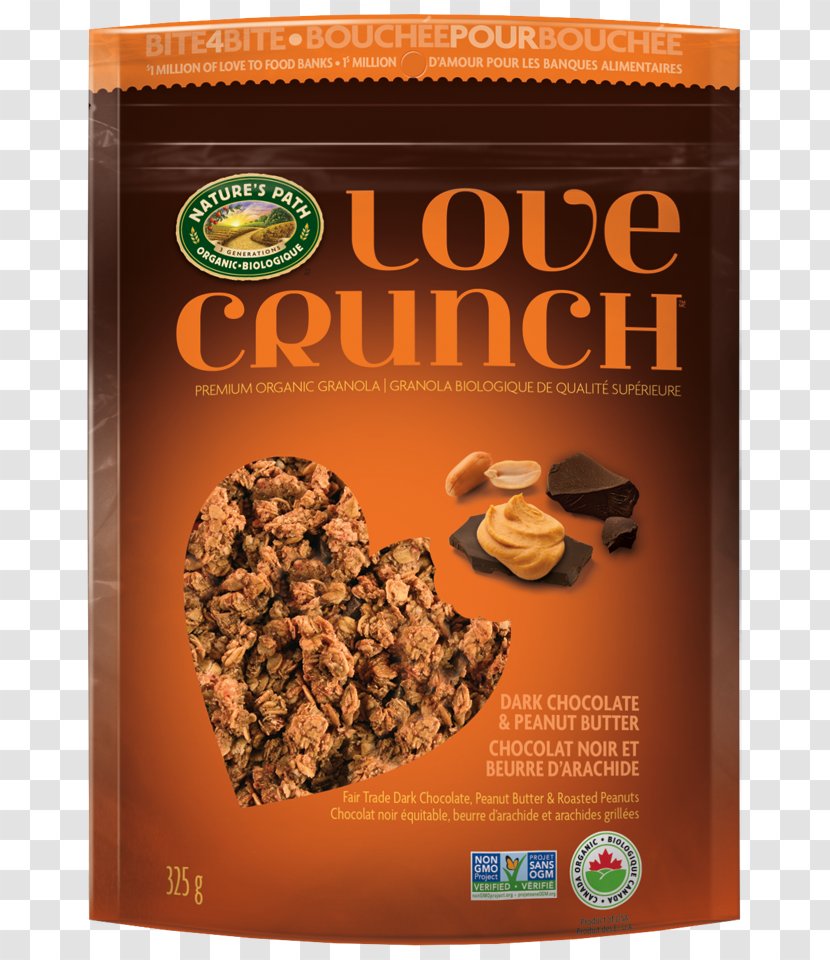 Organic Food Nature's Path Love Crunch Dark Chocolate Granola Peanut Butter Premium - Cartoon Transparent PNG