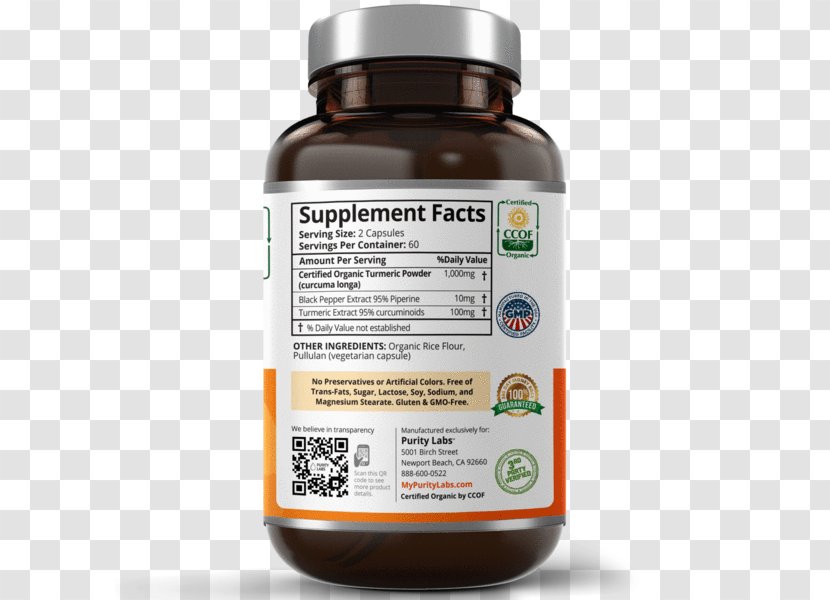 Dietary Supplement Organic Food Turmeric Curcumin Piperine - Acid Gras Omega3 Transparent PNG